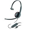 POLY AURICULARES BLACKWIRE C3210 DIADEMA MONOAURAL MICRÓFONO CONTROL DE VOLUMEN CABLE USB-A NEGRO