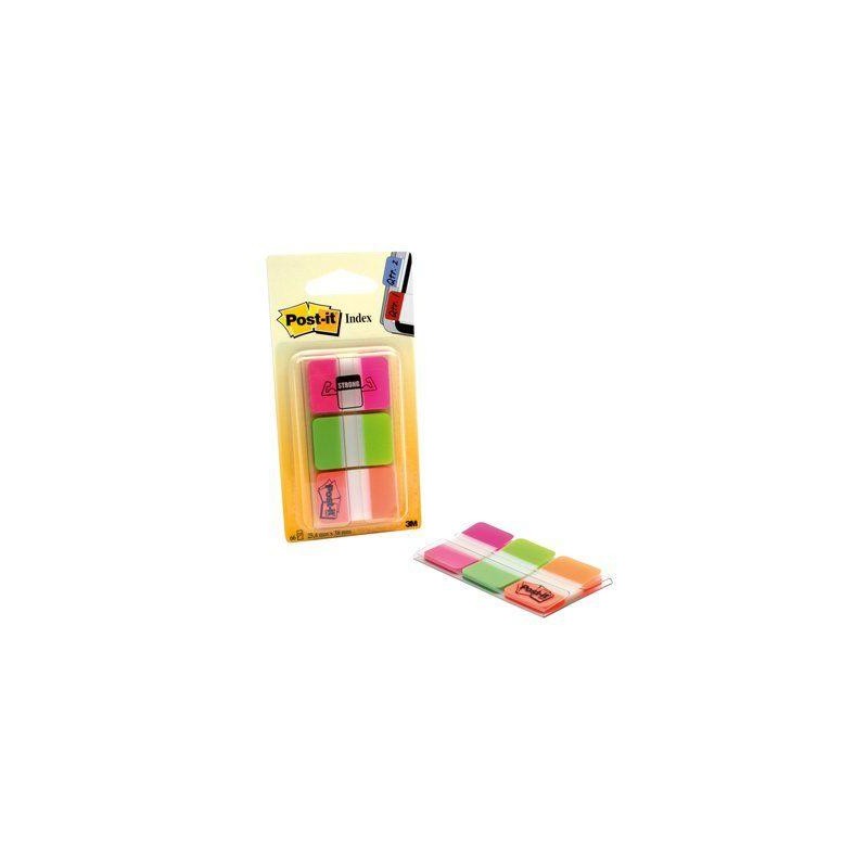 POST-IT INDEX RIGIDO ROSA VERDE NARANJA - 3 DISPENSADORES STD 3X22