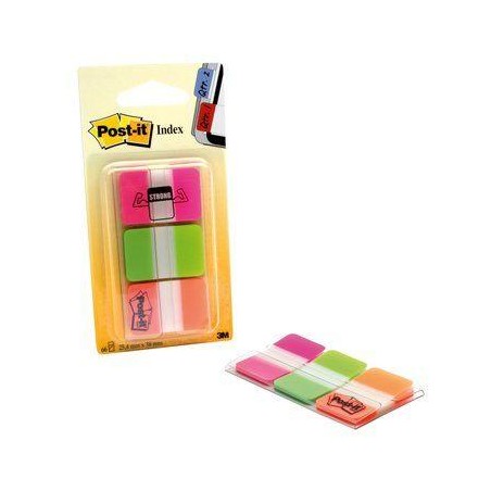POST-IT INDEX RIGIDO ROSA VERDE NARANJA - 3 DISPENSADORES STD 3X22