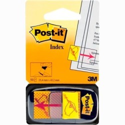 POST-IT INDEX 680 SIMBOLO FIRMA DISPENSADOR 1X50 AMARILLO -12U-