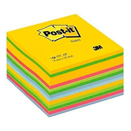 POST-IT CUBO DE NOTAS ADHESIVAS COLORES ULTRA 450 HOJAS 76X76
