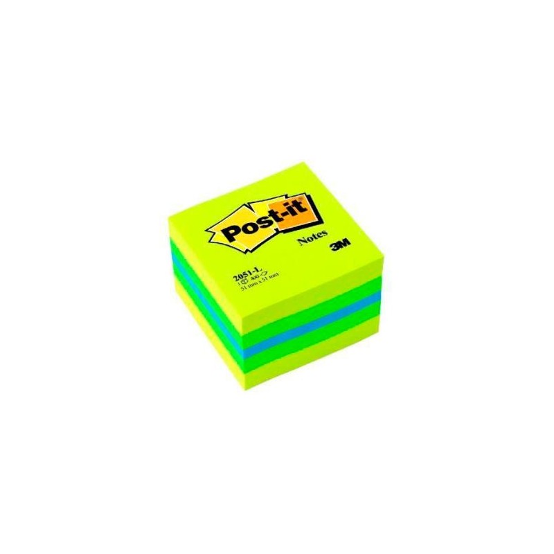 POST-IT MININOTAS ADHESIVAS COLORES 51X51MM 400 HOJAS/BLOCK COLORES LIMON. VERDE, AZUL Y AMARILLO
