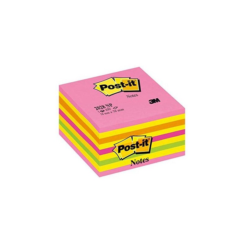 POST-IT CUBO DE NOTAS 450H 76X76 TONOS PASTEL MULTICOLOR