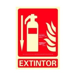 ARCHIVO 2000 SEÑAL "EXTINTOR" 210X300 PVC ROJO