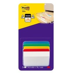 POST-IT INDEX RIGIDO 51X38MM ROJO AZUL VERDE AMARILLO - 4 SIN DISPENSADOR STD 4X6