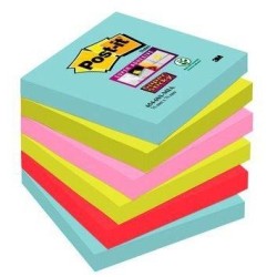 POST-IT NOTAS ADHESIVAS SUPER STICKY 4 COLORES LUGARES COSMIC 76X76 6 BLOCS