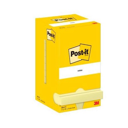 POST-IT BLOC NOTAS ADHESIVAS 654 100H 76X76 CANARY YELLOW PAQUETE 12 UD