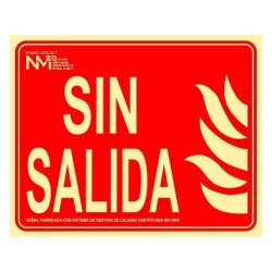 ARCHIVO 2000 SEÑAL DE INCENDIO "SIN SALIDA" 210X250MM PP ROJO