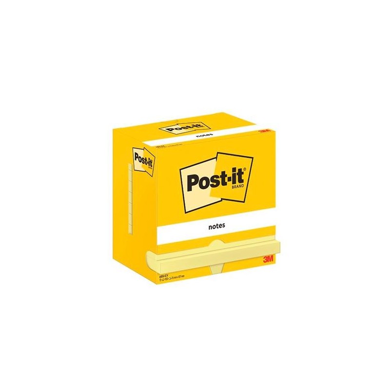 POST-IT BLOC NOTAS ADHESIVAS 655 100H 76X127 CANARY YELLOW PAQUETE 12 UD