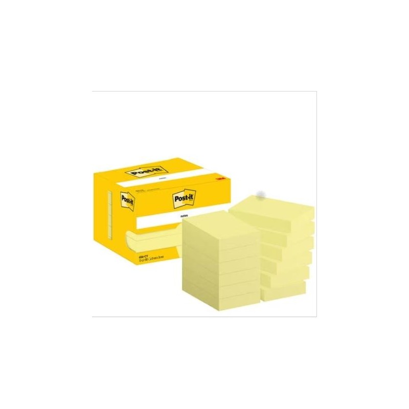 POST-IT BLOC NOTAS ADHESIVAS 656 100H 51X76 CANARY YELLOW PAQUETE 12 UD