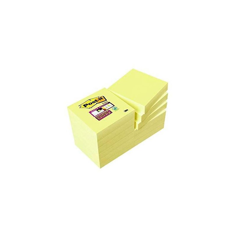 POST-IT BLOC NOTAS ADHESIVAS 622 SUPER STICKY 47,6X47,6 (NO ENCELOFANADOS) PAQUETE 12 UD