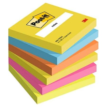 POST-IT BLOCS NOTAS 654 GAMA ENERGETIC NEÓN 76X76 6 BLOCS