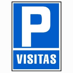 ARCHIVO 2000 SEÑAL "PARKING VISITAS" 210X297 PVC AZUL Y BLANCO