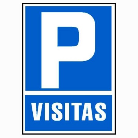 ARCHIVO 2000 SEÑAL "PARKING VISITAS" 210X297 PVC AZUL Y BLANCO