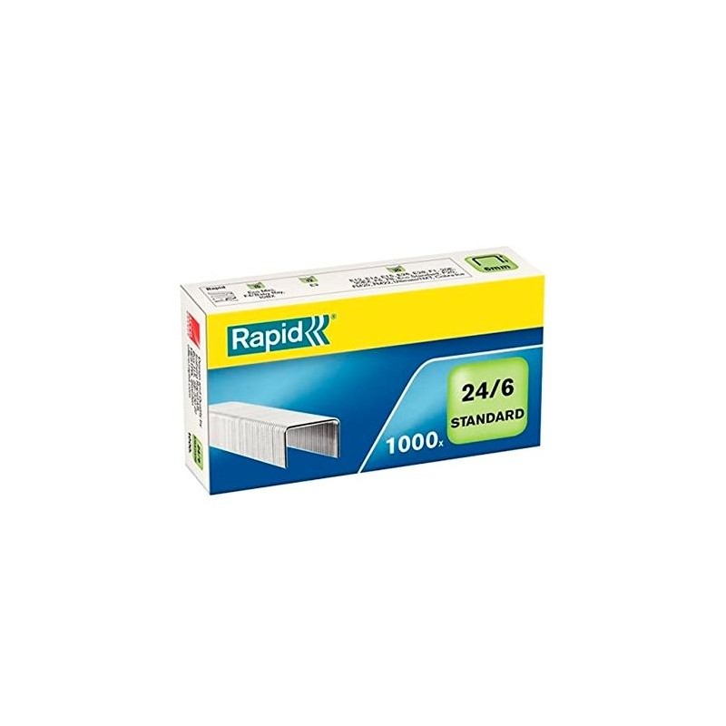 RAPID GRAPAS ESTÁNDAR 24/6 GALVANIZADAS -CAJA DE 1000