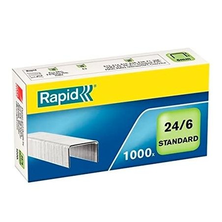 RAPID GRAPAS ESTÁNDAR 24/6 GALVANIZADAS -CAJA DE 1000