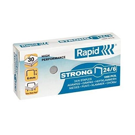 RAPID GRAPAS STRONG 24/6 GALVANIZADAS -CAJA DE 1000-