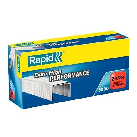 RAPID GRAPAS 26/8+ SUPER STRONG GALVANIZADA CAJA DE 5000