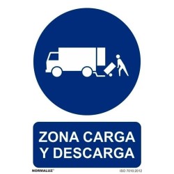 ARCHIVO 2000 SEÑAL DE AVISO "ZONA DE CARGA Y DESCARGA" 210X300MM PP AZUL/BLANCO
