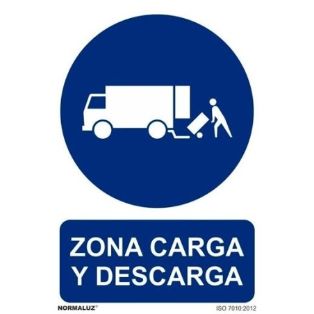 ARCHIVO 2000 SEÑAL DE AVISO "ZONA DE CARGA Y DESCARGA" 210X300MM PP AZUL/BLANCO