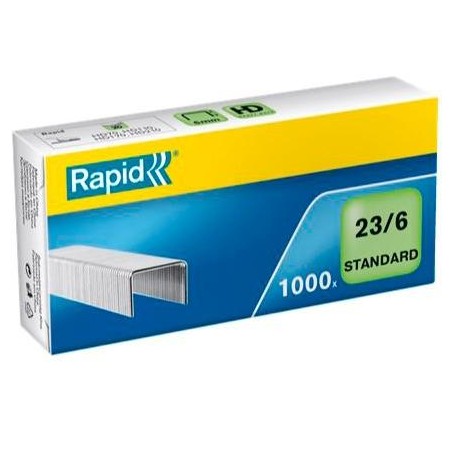 RAPID GRAPAS ESTÁNDAR 23/6 GALVANIZADAS -CAJA DE 1000-