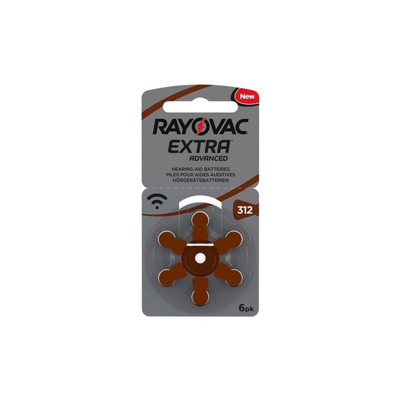 RAYOVAC PILA DE AUDIFONO ZINC 312AE 1,45V EXTRA ADVANCED BLISTER 6