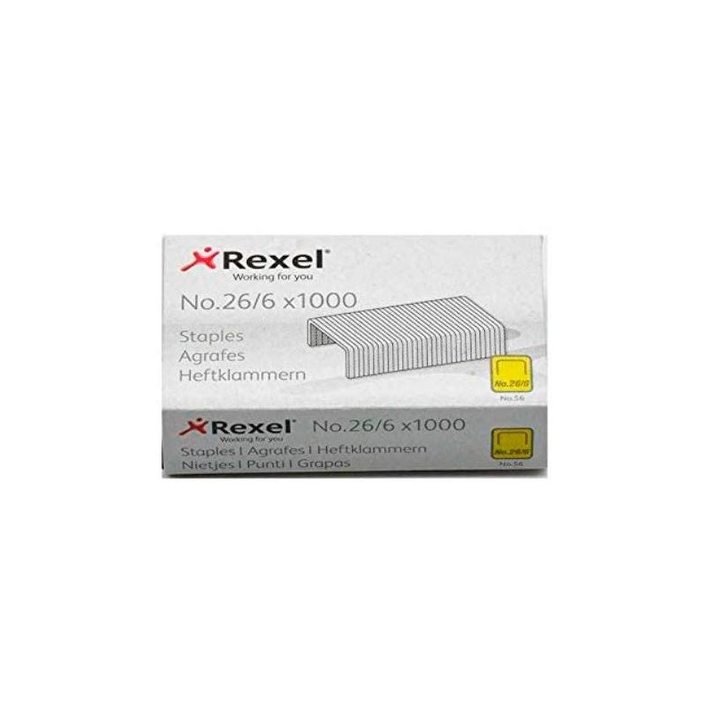 REXEL GRAPAS 26/6 GALVANIZADAS -CAJA DE 1000-