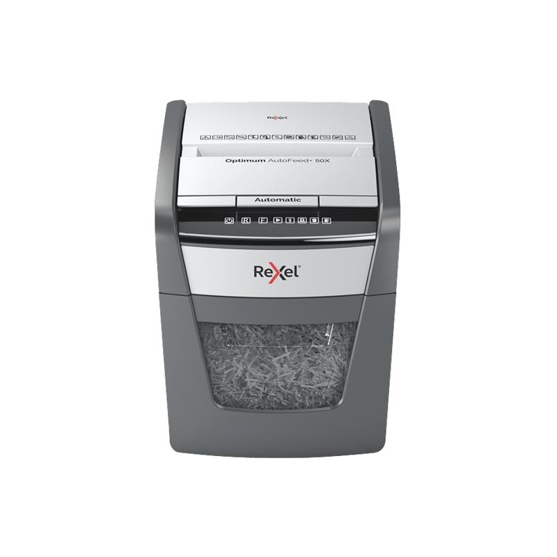 REXEL DESTRUCTORA AUTOMÁTICA OPTIMUN AUTOFEED + 50X 20L CORTE PARTÍCULAS NEGRO