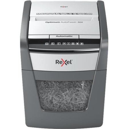 REXEL DESTRUCTORA AUTOMÁTICA OPTIMUN AUTOFEED + 50X 20L CORTE PARTÍCULAS NEGRO