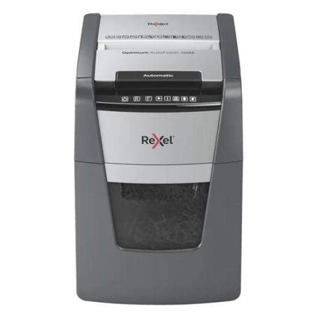 REXEL DESTRUCTORA AUTOMÁTICA OPTIMUM AUTOFEED 100M CORTE PARTÍCULAS P-5 (2X15 MM) ANTIATASCO NEGRO