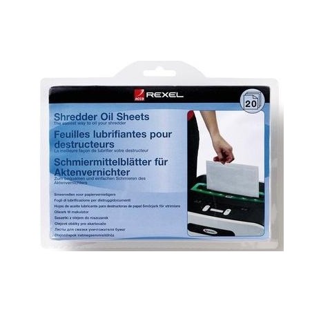 REXEL HOJAS LUBRICANTES PARA DESTRUCTORA PACK DE 12