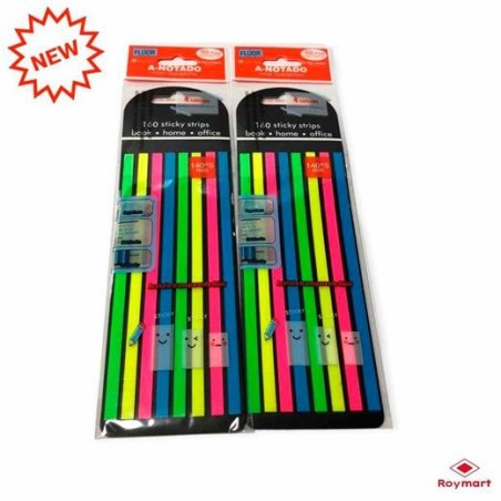 ROYMART NOTAS SEÑALADORAS DE LÍNEAS ACETATO TRANSPARENTE PACK DE 160 C/SURTIDOS