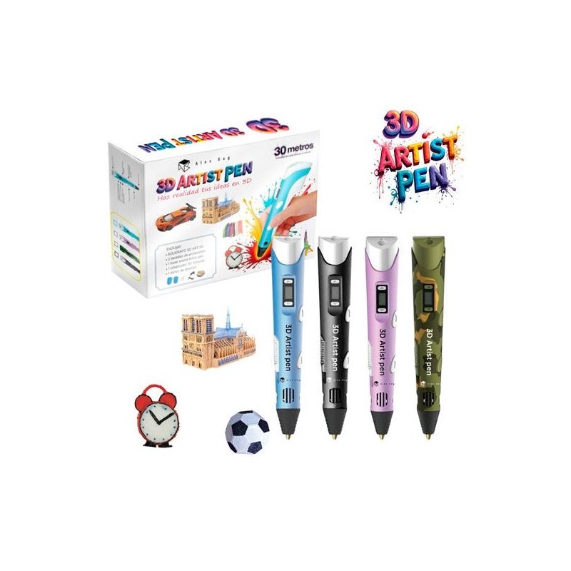 ROYMART 3D ARTIST PEN C/ 6 COLORES DE RECAMBIOS 4 COLORES