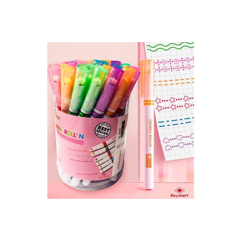 ROYMART ROTULADORES CENEFA ROLLER 6 MODELOS COLORES SURTIDOS BOTE PVC 36 UD