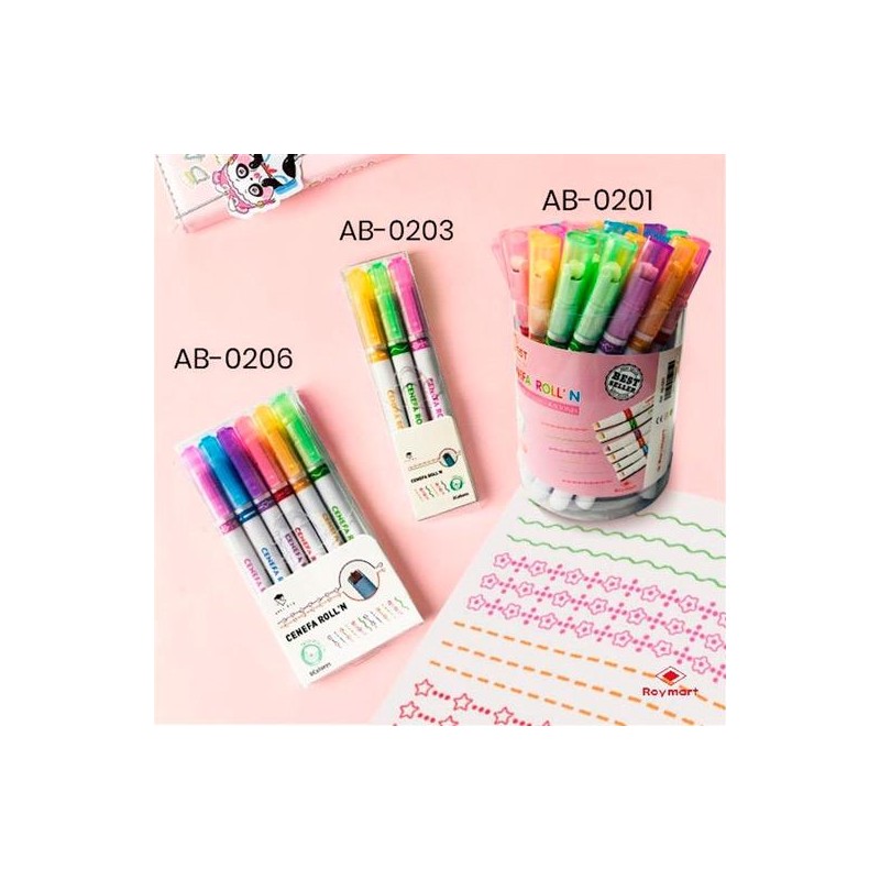 ROYMART ROTULADORES CENEFA ROLLER SET DE 3 MODELOS C/SURTIDOS EXPOSITOR 24 UD