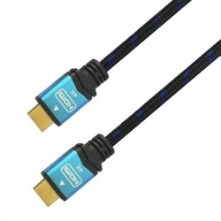 AISENS CABLE HDMI V2.0 PREMIUM ALTA VELOCIDAD HEC 4K@60HZ 18GBPS A/M - A/M NEGRO/AZUL 2M