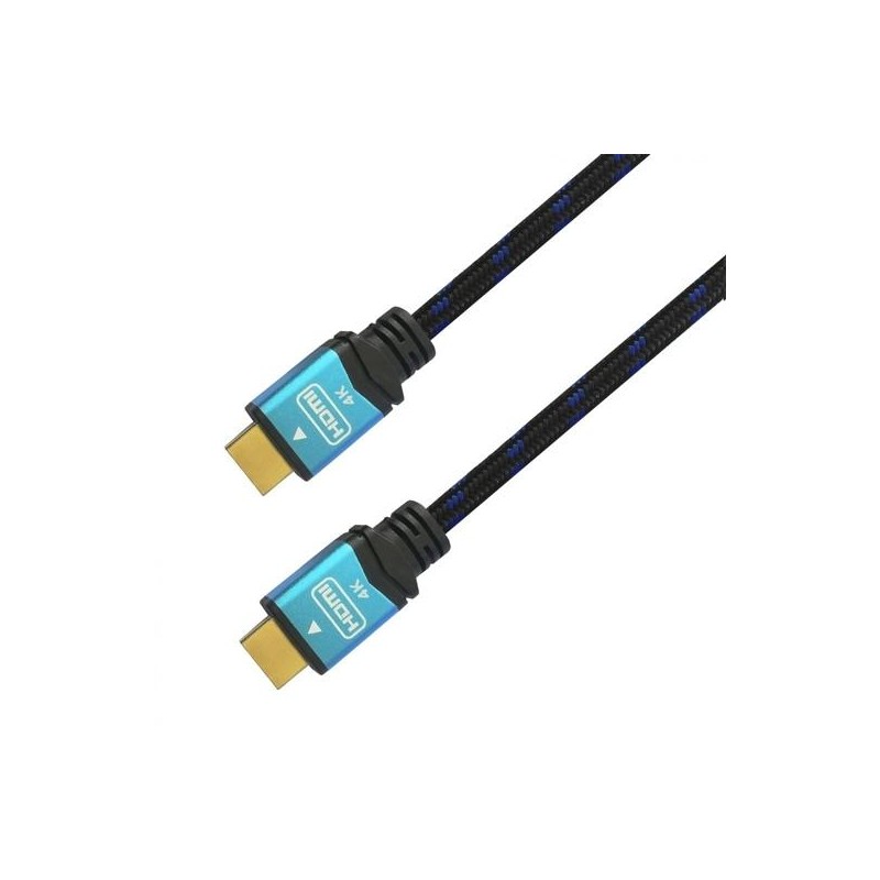 AISENS CABLE HDMI V2.0 PREMIUM ALTA VELOCIDAD HEC 4K@60HZ 18GBPS A/M - A/M NEGRO/AZUL 2M