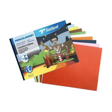 SADIPAL BLOC DE CARTULINA COLOR 32X24CM PARA MANUALIDADES 185GR 10H C/SURTIDOS
