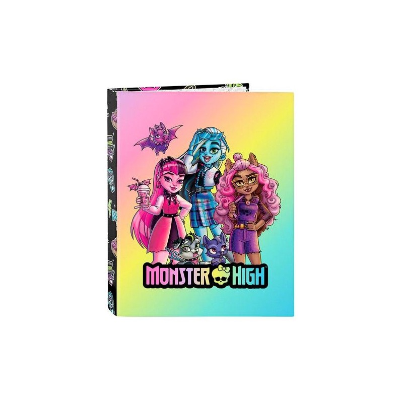 SAFTA CARPETA FOLIO ANILLAS MIXTAS 4X25MM MONSTER HIGH "CREEP"
