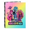 SAFTA CARPETA FOLIO ANILLAS MIXTAS 4X25MM MONSTER HIGH "CREEP"