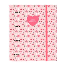 SAFTA CARPETA DE ANILLAS 4X35MM A4 C/RECAMBIO 100H 80GR 5X5 C/SEPARADORES T/DURAS VMB "IN BLOOM"