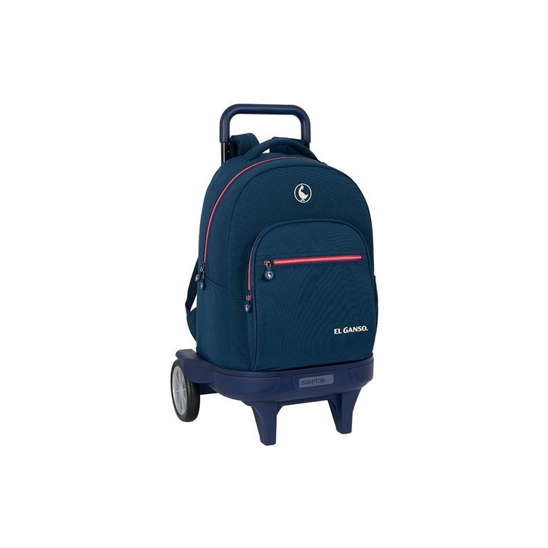 SAFTA MOCHILA GRANDE C/RUEDAS COMPACT EVOLUTION EXTRAÍBLE EL GANSO "CLASSIC" AZUL