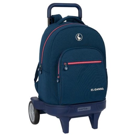 SAFTA MOCHILA GRANDE C/RUEDAS COMPACT EVOLUTION EXTRAÍBLE EL GANSO "CLASSIC" AZUL