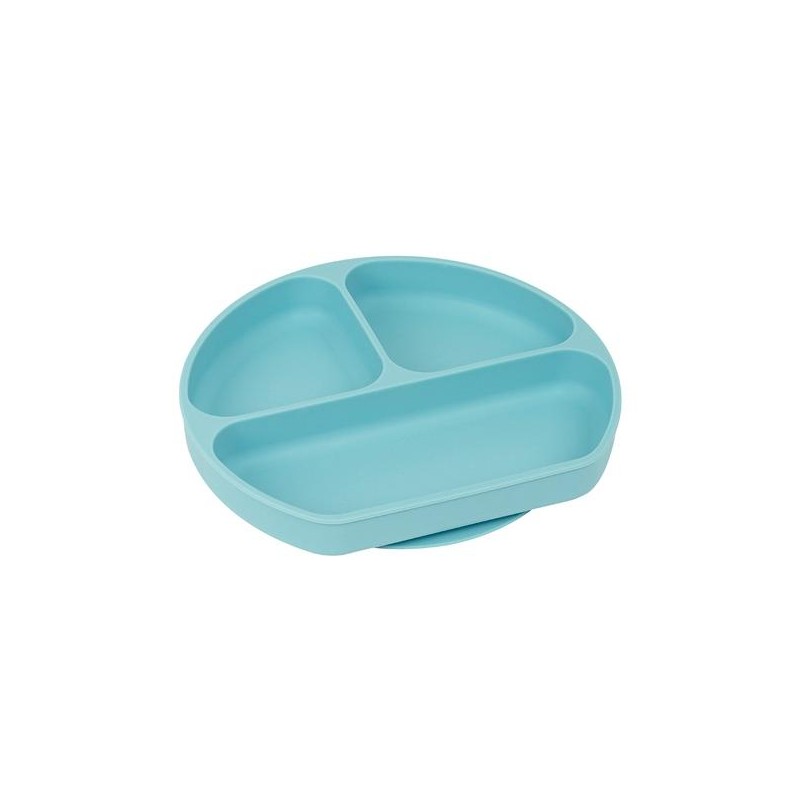 SAFTA PLATO SILICONA CON VENTOSA "BEAR" BLUE