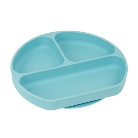 SAFTA PLATO SILICONA CON VENTOSA "BEAR" BLUE