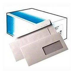 SAM SOBRE OPEN-110 VD DIN DL AUTOADHESIVO CON TIRA DE SILICONA 110X220 CON VENTANA DERECHA 90 GRAMOS OFFSET BLANCO 500 SOBRES