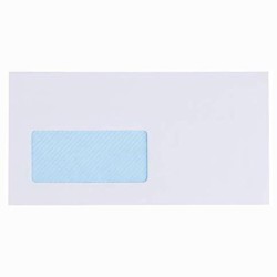 SAM SOBRE AMERICANO OPEN-115 VI AUTOADHESIVO CON TIRA DE SILICONA 115X225 90 GRAMOS VENTANA IZQUIERDA OFFSET BLANCO 500 SOBRES