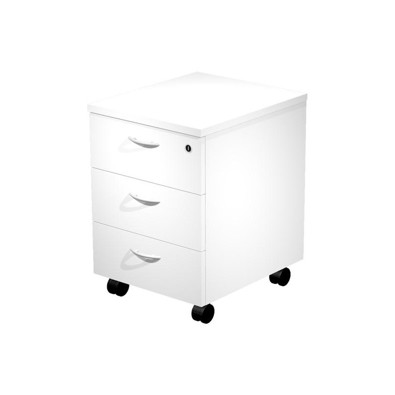 ARTEXPORT CAJONERA PRESTO 3 CAJONES C/RUEDAS GUÍAS METÁLICAS CERRADURA BLANCO -DESMONTADO-