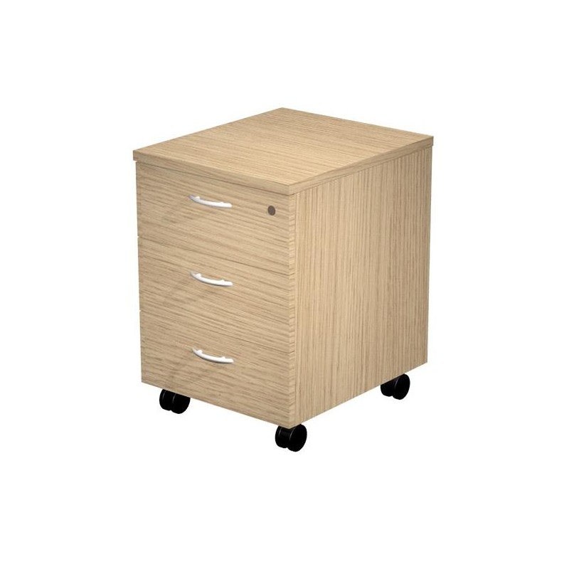 ARTEXPORT CAJONERA PRESTO 3 CAJONES C/RUEDAS GUÍAS METÁLICAS CERRADURA ROBLE -DESMONTADO-