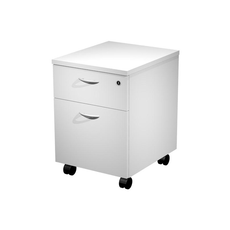 ARTEXPORT CAJONERA PRESTO 2 CAJONES C/RUEDAS GUÍAS METÁLICAS CERRADURA BLANCO -DESMONTADO-